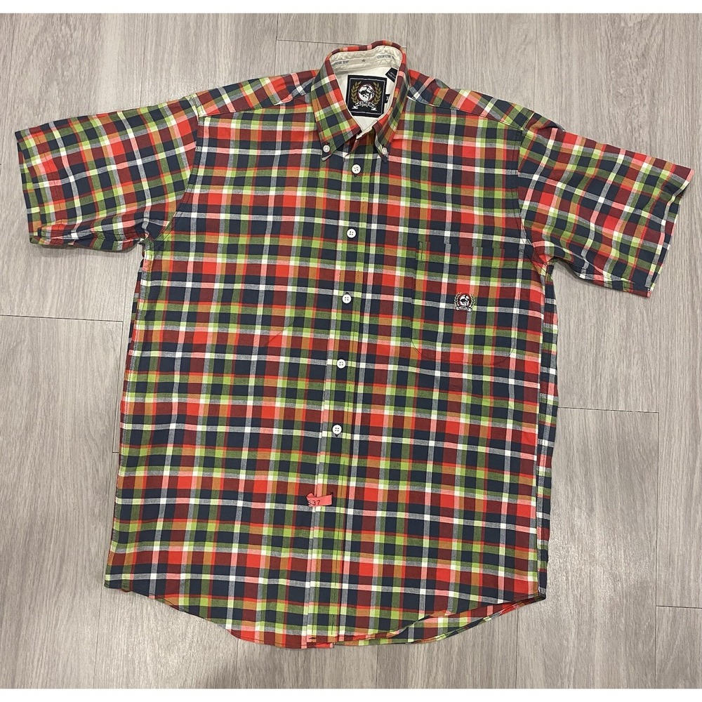 Cinch Men XS Plaid Short‎ Sleeve Button Down Shirt Cowboy Pocket Cotton